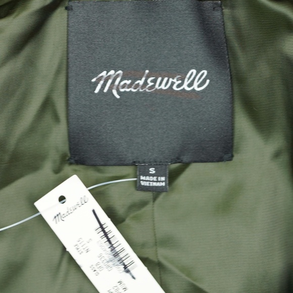 New MADEWELL Size S Relaxed Zip-Front Bomber Jacket Mossy Umber NT115 - Picture 6 of 6